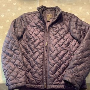 Dark purple Royal Robbins zip up quilted jacket, size medium.